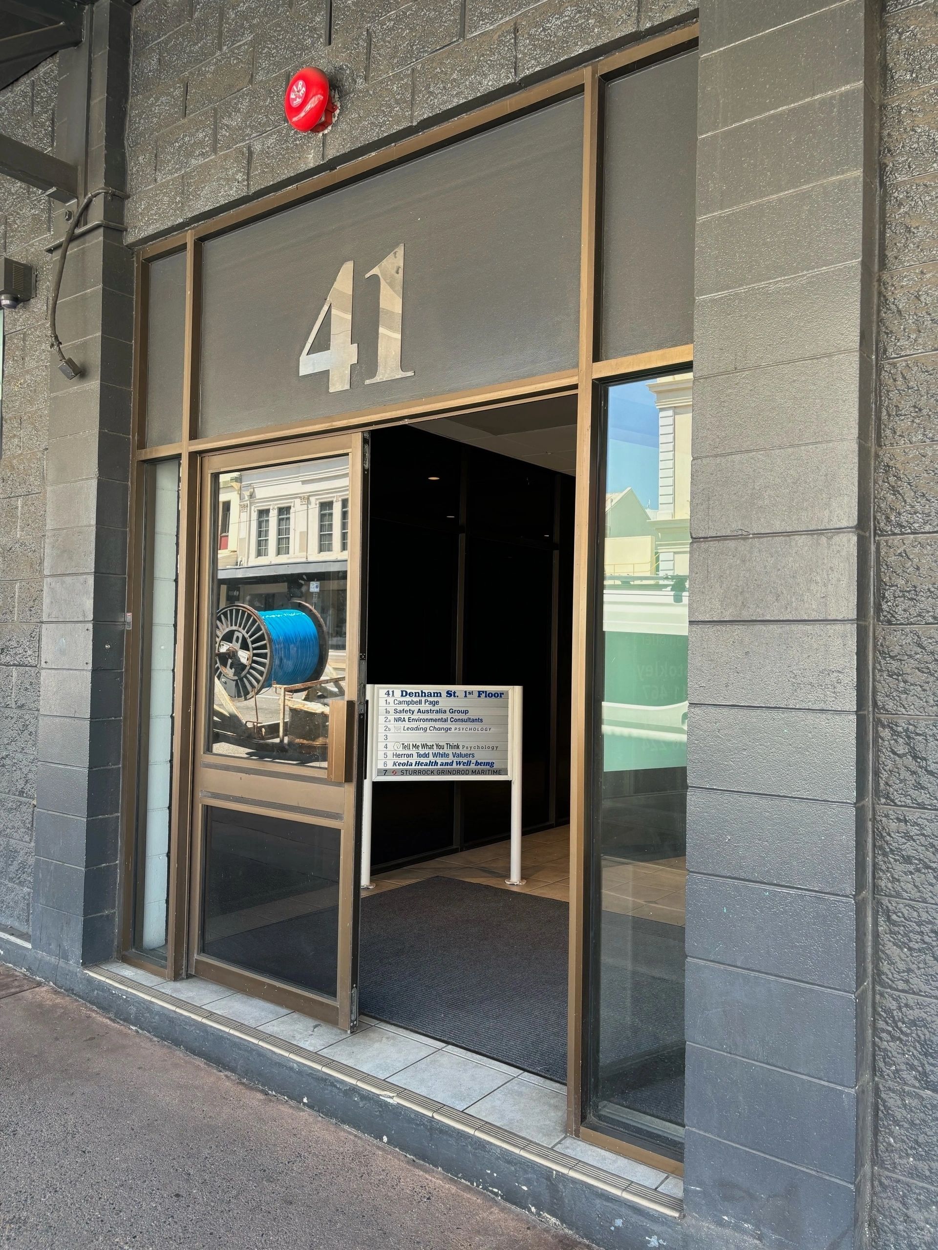 The entrance to 41 Denham Street, Townsville City, where the practice is located